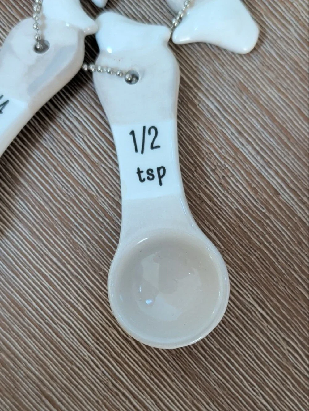 White Ceramic Measuring Spoon Set – 4 Piece Kitchen Baking Spoons